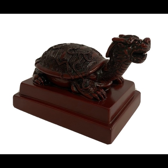 Other - Red Feng Shui Dragon Turtle Tortoise Statue 2.75”H